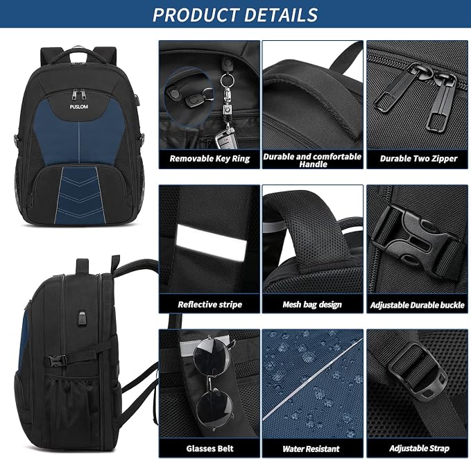 PUSLOM Extra Large Travel Laptop Backpack - Image 4
