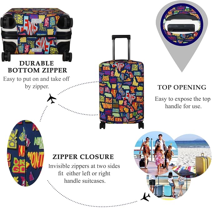 Explore Land Travel Luggage Cover Suitcase Protector Fits 18-22 Inch Case - Image 3