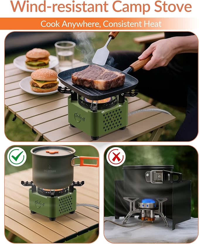 Indwell Camping Stove with Infrared Burner, Single Burner Propane Stove - Image 3