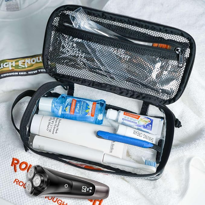 Rough Enough Clear Travel TSA Approved Toiletry Bag Small Toothbrush Case - Image 2