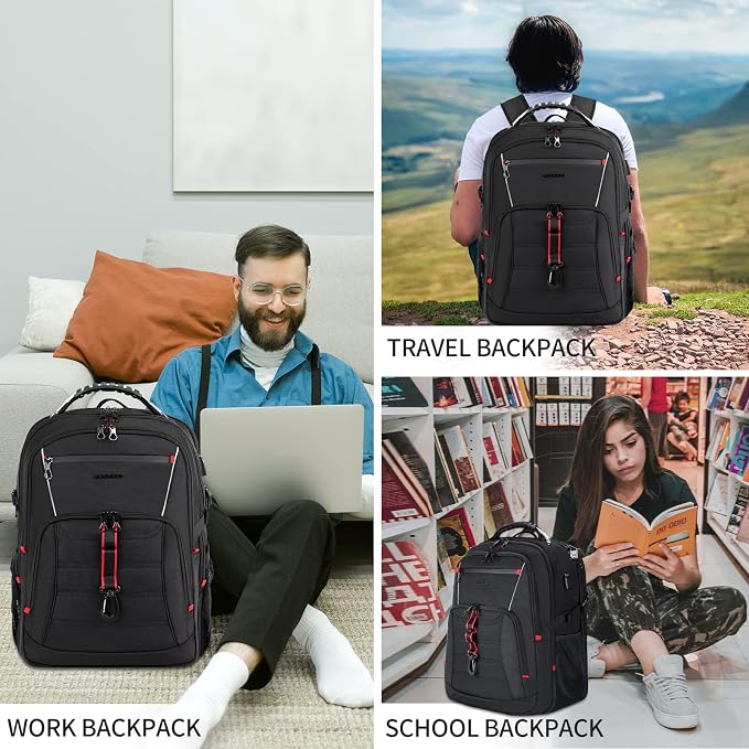KROSER Travel Laptop Backpack 17.3 inch XL Computer Backpack Stylish College - Image 6