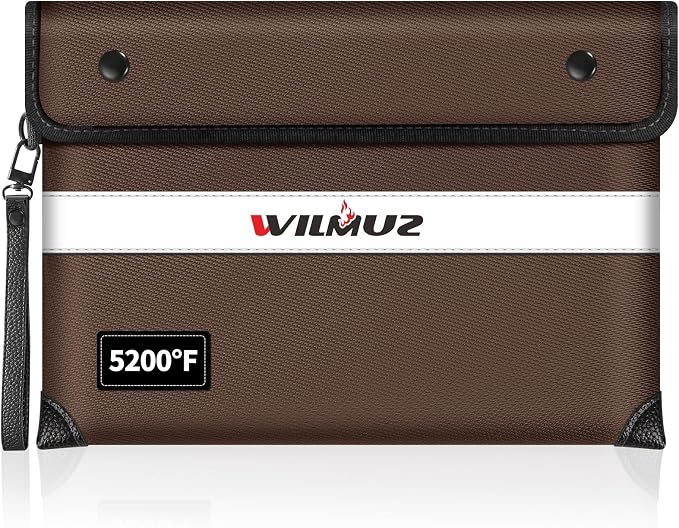 Fireproof Bag for Documents-5200 Heat Insulated, Waterproof Document Pouch by Wilmuz