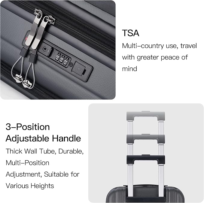 BISON DENIM 20 Inch Carry On Luggage, PC Lightweight Hardside Expandable - Image 8