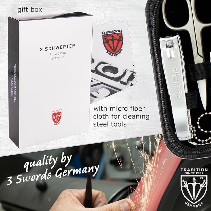 3 Swords Germany – brand quality 8 piece manicure pedicure grooming kit set - Image 6
