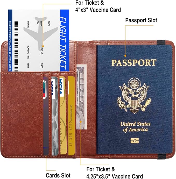 Passport Holder for Travel Passport Cover for Men Passport Wallet Case - Image 3