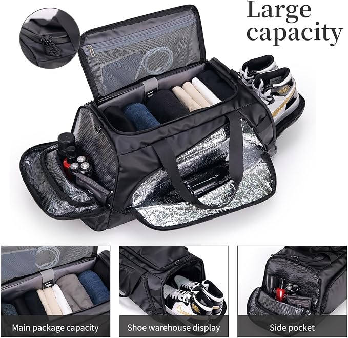 Duffle Bag for Travel, Carry on Gym Bag for Men, Waterproof Sport Bags - Image 7