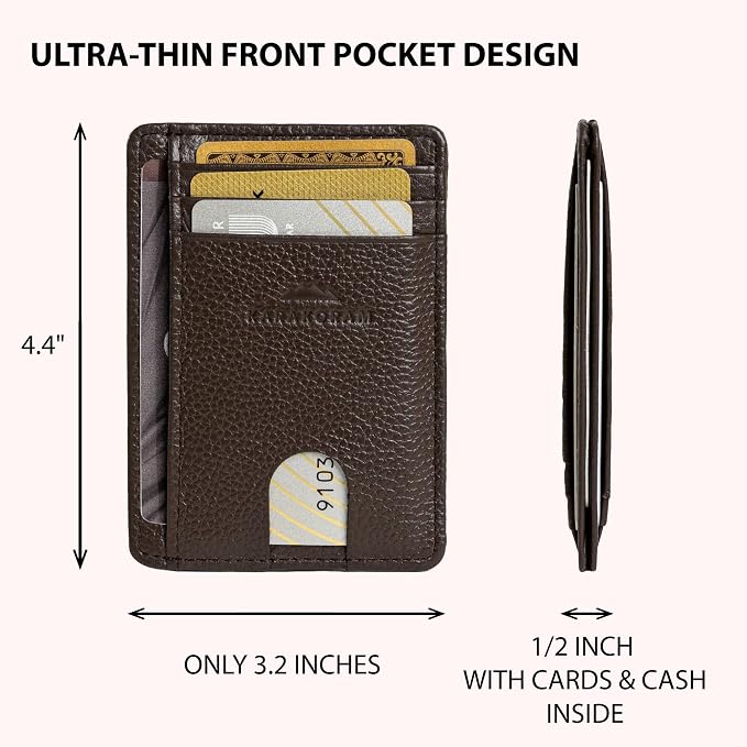 KARAKORAM Vertical Handcrafted Premium Leather Front Pocket Credit Card Holder - Image 5