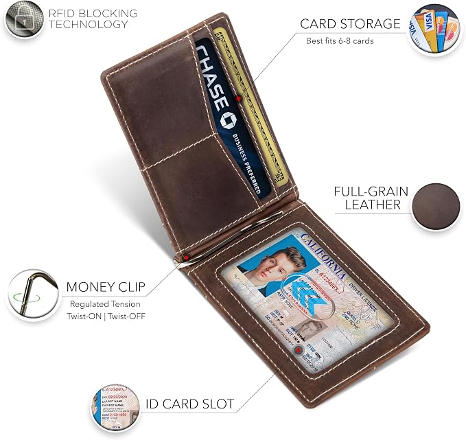 SERMAN BRANDS RFID Blocking Wallet Slim Bifold - Image 6