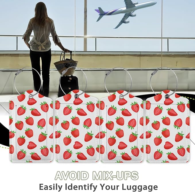 2 Pcs Strawberry Fruit Strawberries Luggage Tags, Cruise Luggage Tag - Image 5