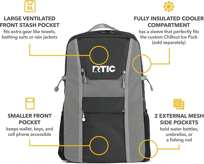 RTIC Chillout 24 Can Backpack Cooler Insulated Portable Soft Cooler Bag - Image 4