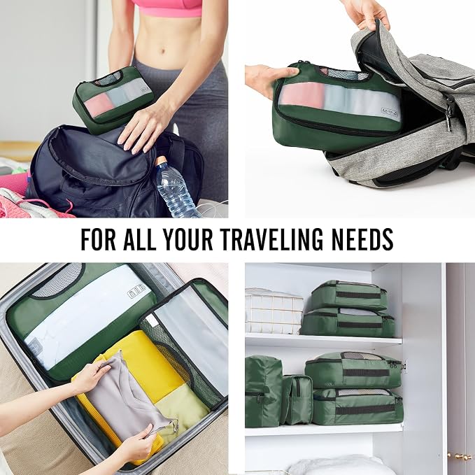 Veken 8 Set Packing Cubes for Travel Essentials, Suitcase Organizer Bags in 4 - Image 7