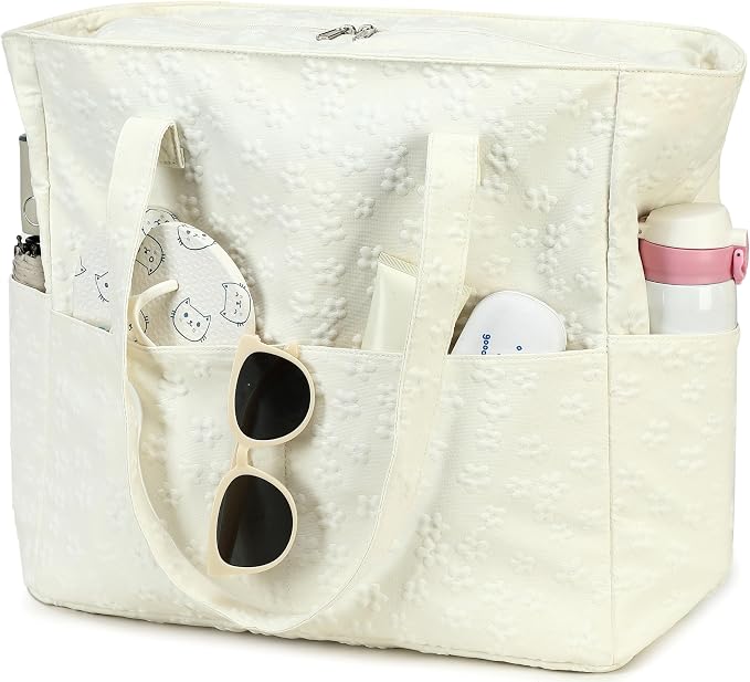 LEDAOU Large Beach Tote Bag Women Waterproof Sandproof Zipper Beach Tote Bag - Image 9