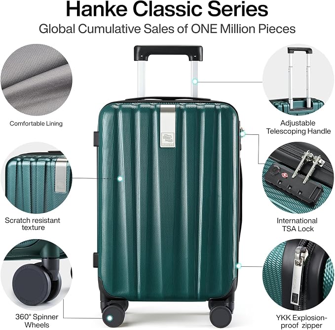 Hanke Luggage Sets 3 piece Carry On Luggage - Image 3