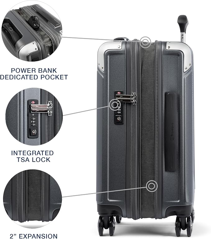 Travelpro Platinum Elite Hardside Expandable Carry on Luggage, 8 Wheel Spinner - Image 3