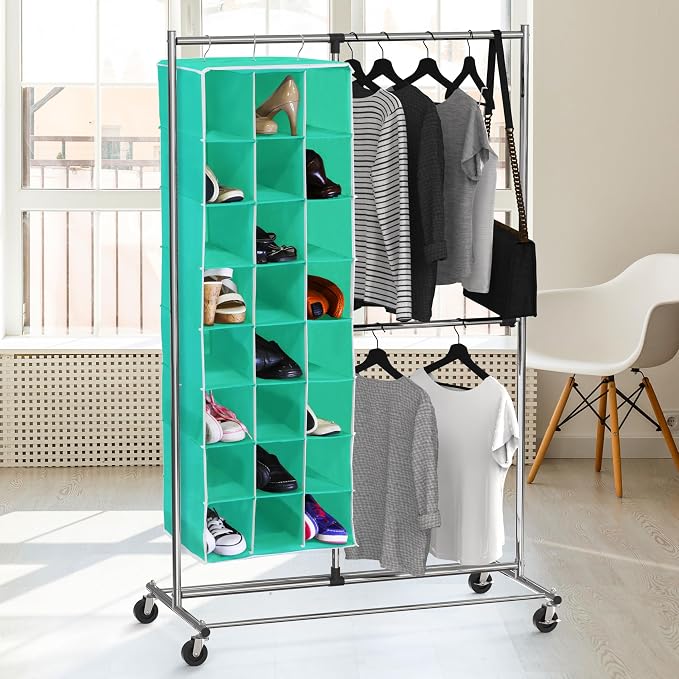 SIMPLE HOUSEWARE Hanging Closet Organizers 24 Section Shoe Shelves - Image 2