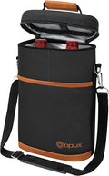 opux 2 Bottle Wine Carrier Tote, Insulated Leakproof Wine Cooler Bag, Wine by OPUX
