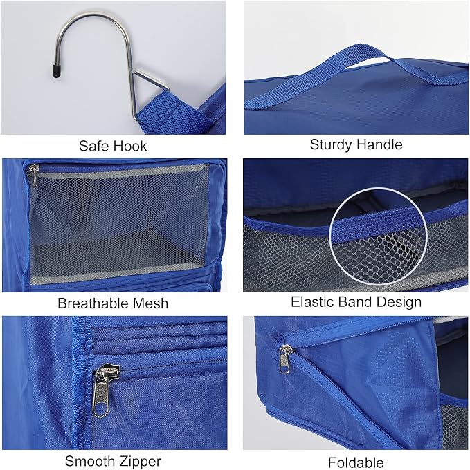 TABITORA Travel Portable Hanging Shelves Closet Organizer Packing Luggage - Image 6