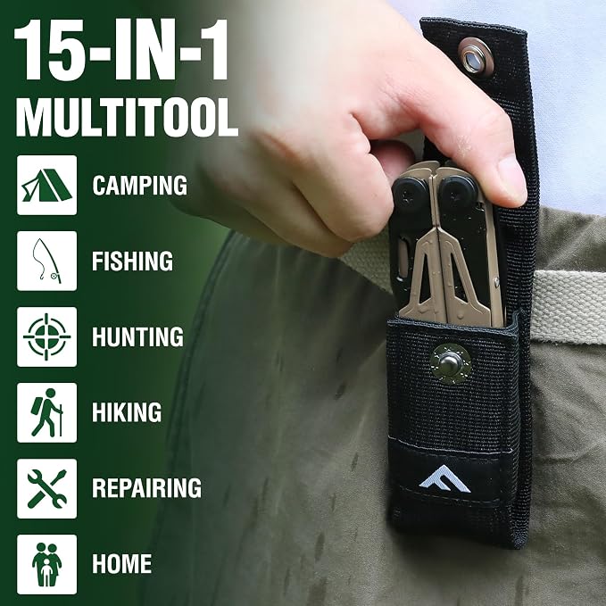 FLISSA Multitool, 15-in-1 Multi Tool Pocket Knife - Image 7