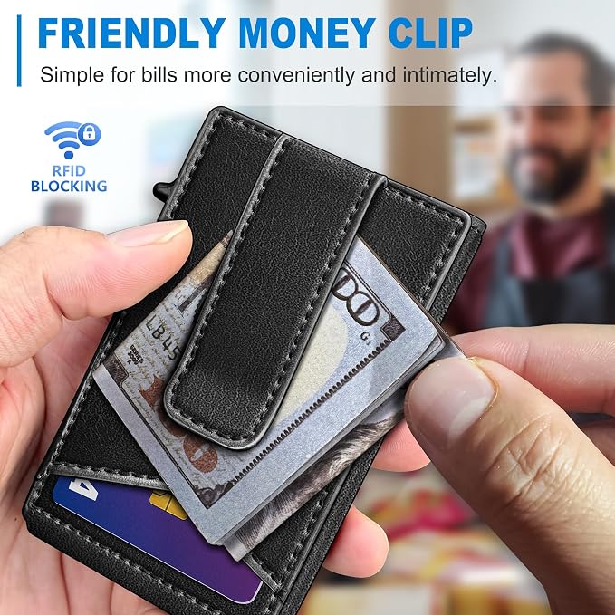 Airtag Wallet for Men, with Money Clip Gift Boxed, Slim Front Pocket Wallet - Image 6