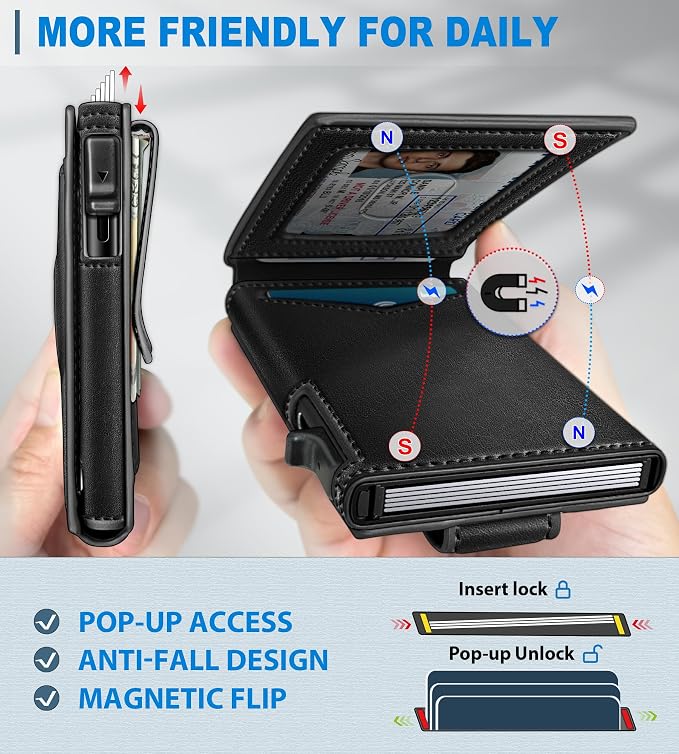 Airtag Wallet for Men, with Money Clip Gift Boxed, Slim Front Pocket Wallet - Image 3