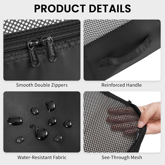 BAGAIL 6 Set Packing Cubes Luggage Packing Organizers - Image 4