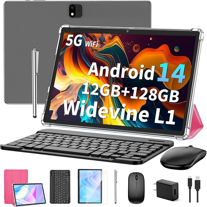 Android 14 Tablet with Keyboard, 12GB RAM, 128GB Storage, 1TB Expandable by Unknown