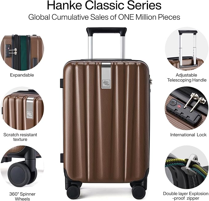 Hanke 24 Inch Expandable Checked Luggage Lightweight PC Hard Case Luggage - Image 4