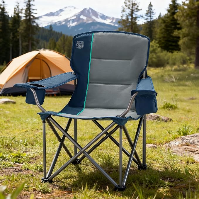 TIMBER RIDGE Oversized Folding Camping Chair Support 550 LBS, Heavy Duty - Image 2
