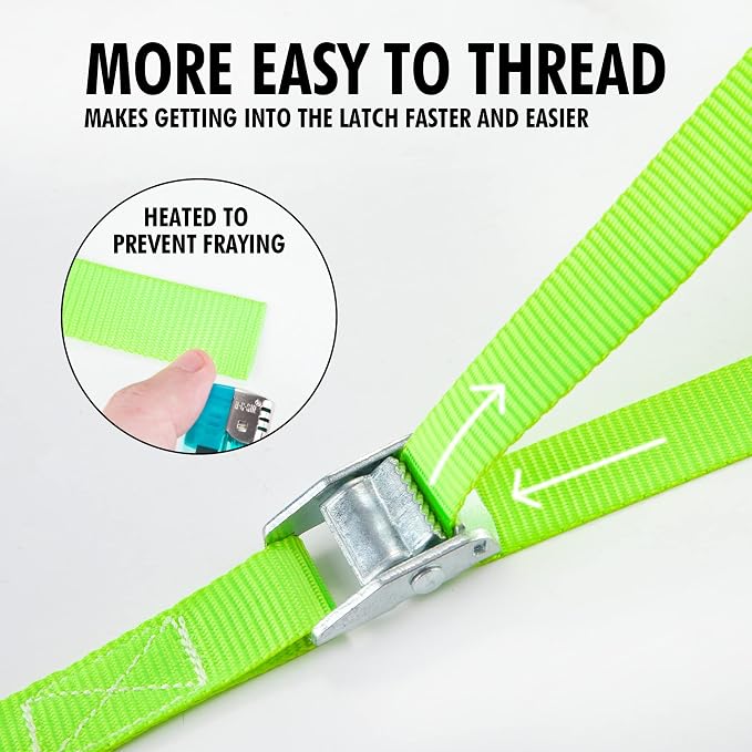 Cartman 1" x 12'Lashing Straps Cargo Tie-Down Strap Up to 600lbs, 6pk in Carry - Image 3