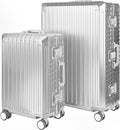X2 All Aluminum Luggage Suitcase 3 Sizes TSA Lock Carry On Silver by X2