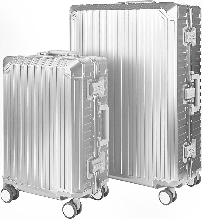 X2 All Aluminum Luggage Suitcase 3 Sizes TSA Lock Carry On Silver by X2