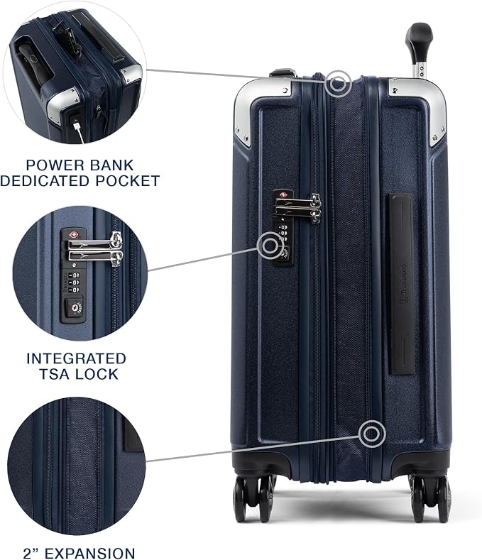 Travelpro Platinum Elite Hardside Expandable Carry on Luggage, 8 Wheel Spinner - Image 3