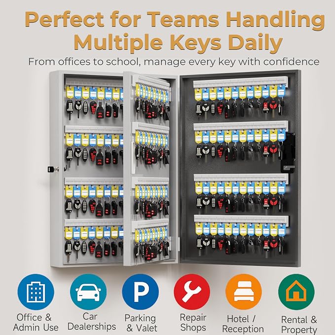 192 Key Lock Box Wall Mount, Smart Key Cabinet, One Time Password/Fixed - Image 6