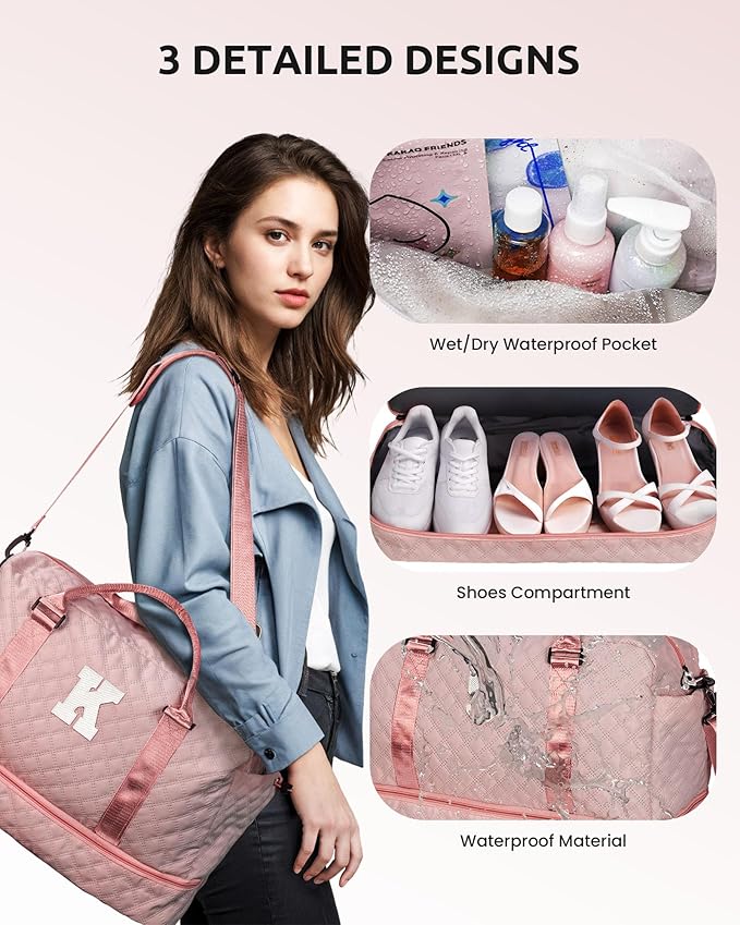 Girls Duffle Bag, Initial Bag, Personalized Weekender Bag - Image 6