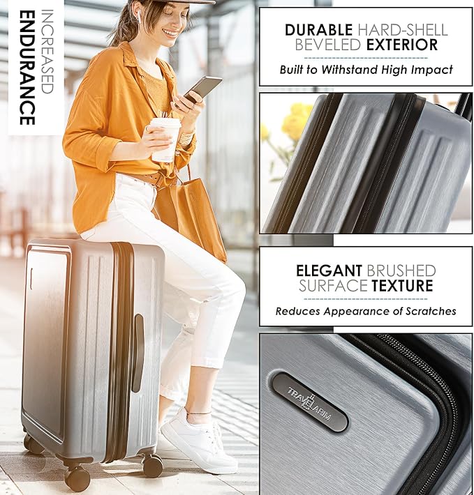 Hard Shell Luggage Sets with Spinner Wheels 4 Piece, Expandable Large Suitcases - Image 2