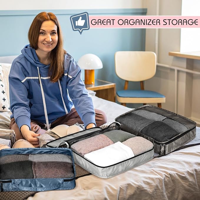 5 Pcs Packing Cubes for Suitcase Large Travel Cubes Carry on Luggage Organizer - Image 8