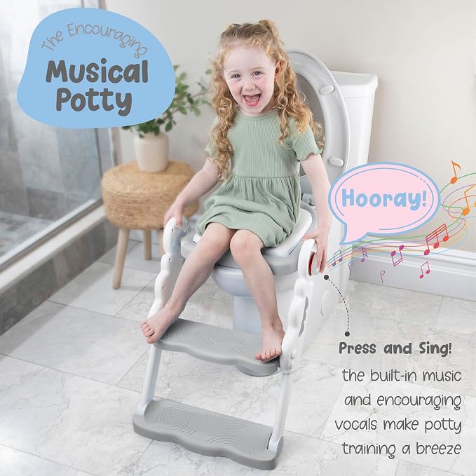 Musical & Sound Toddler Potty Training Seat w/Step Stool Ladder - Image 2