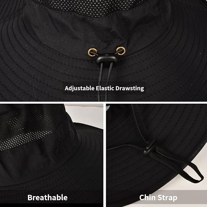 Sun Hats for Men Women Fishing Hat UPF 50+ Breathable Wide Brim Summer UV - Image 4