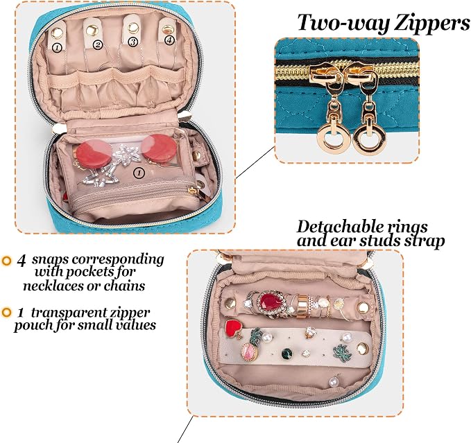 Teamoy Mini Jewelry Travel Case, Storage Organizer Bag - Image 4