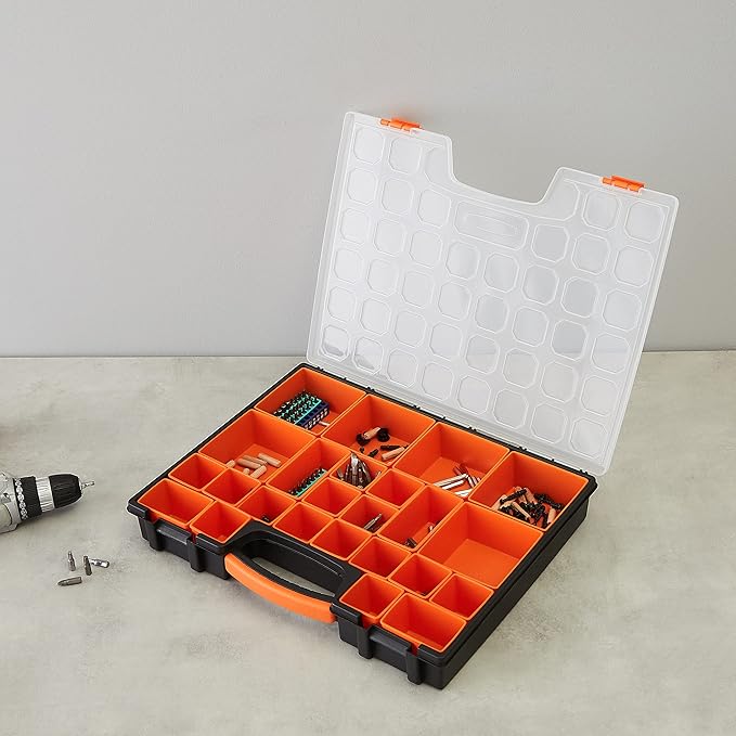 Amazon Basics 19-Removable Compartment Organizer, 16.5 x 13.2 x 2.4 inches - Image 2