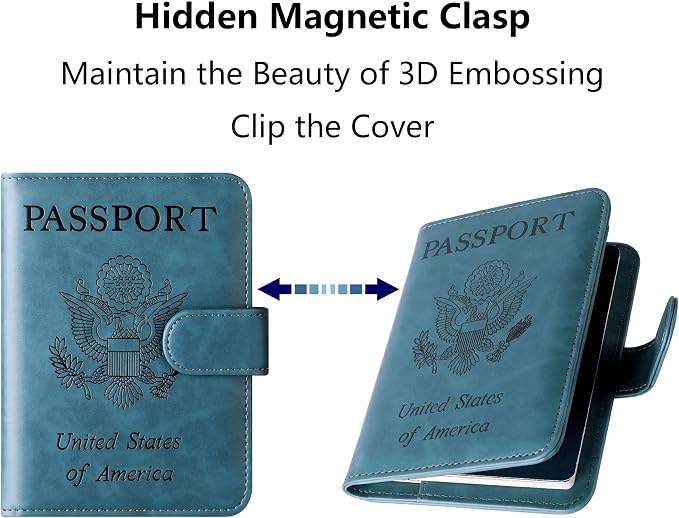 Passport Holder Cover Wallet Travel Essentials Leather Rfid Blocking Case - Image 5