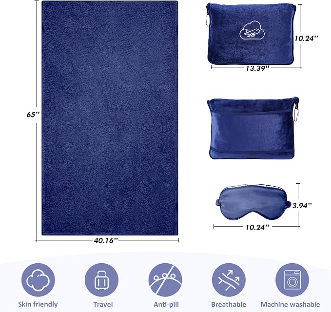 Travel Blanket, Ultra-Soft, Warm & Lightweight Travel Blanket Airplane - Image 3