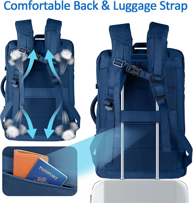 60L Big Capacity Carry On Laptop Backpack Large Travel Backpack - Image 6
