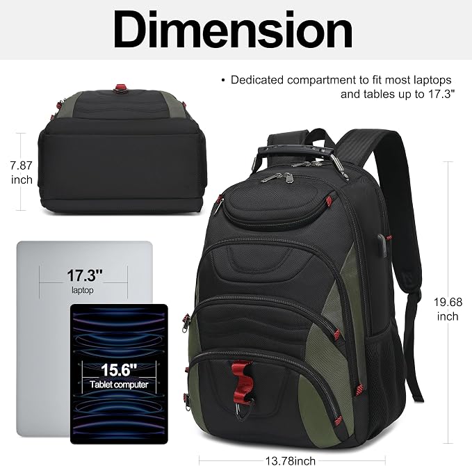 Boavan Laptop Backpack for men, 17.3 inch Laptop Bag - Image 2