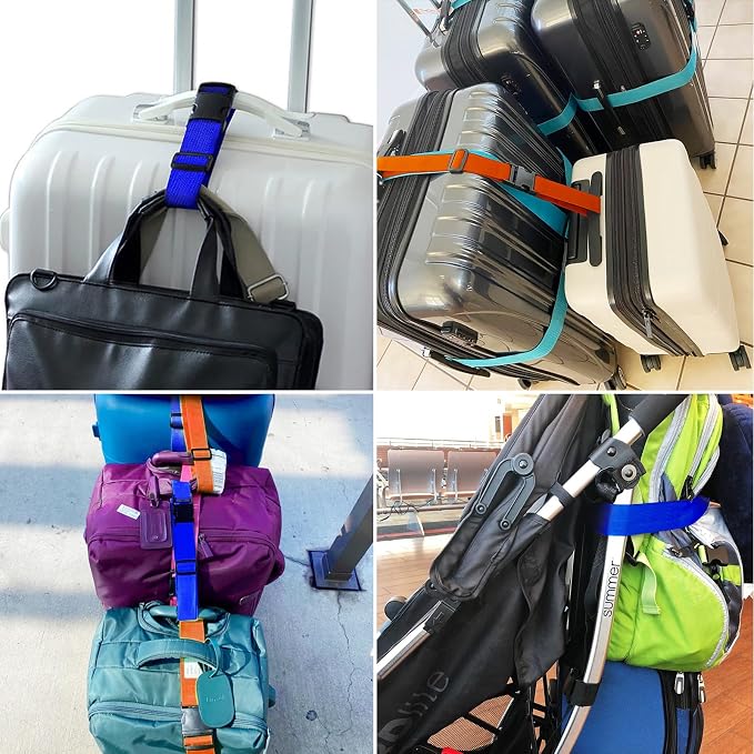 2Pack Luggage Straps for Suitcases, Travel Connector for Carry On Bag, Add Bag - Image 6