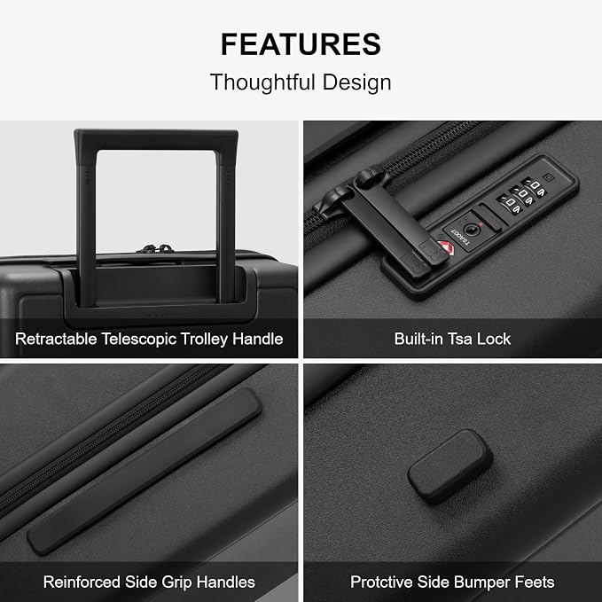 LEVEL8 Elegance Matte Luggage Set, 20 Inch Carry-on Luggage, 28“ Large Suitcase - Image 7