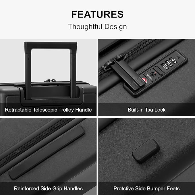 LEVEL8 Elegance Matte Luggage Set, 20 Inch Carry-on Luggage, 24&28 Large - Image 8