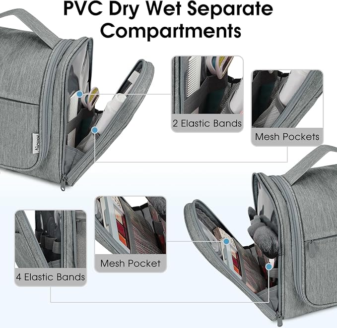 Narwey Hanging Toiletry Bag for Women Travel Makeup Bag Organizer Toiletries - Image 3