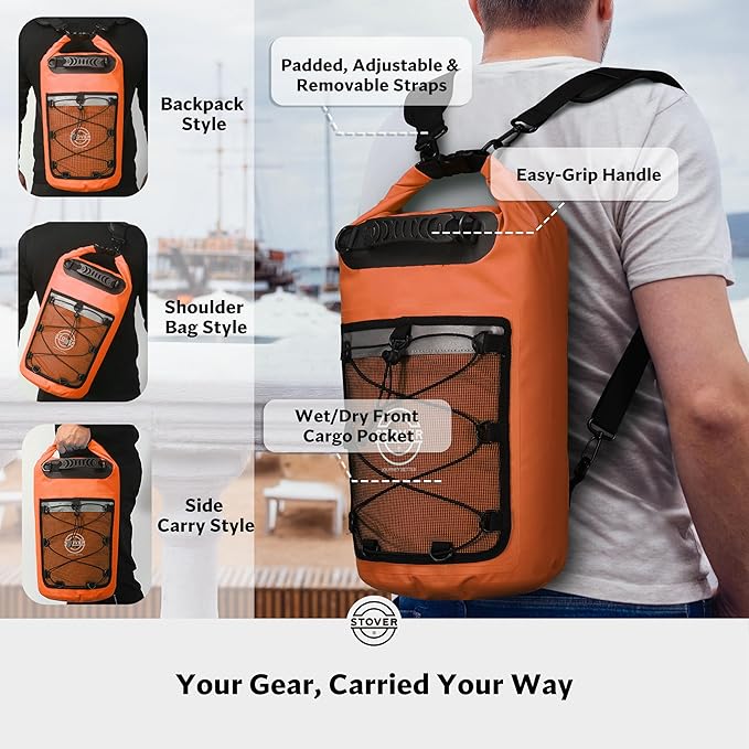 STOVER 5/10/25/30/40/55L Waterproof Backpack- Floating Dry Bag - Image 3