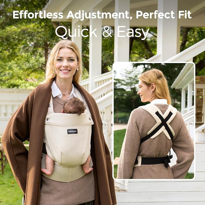 Momcozy Baby Carrier with Natural Cotton Linen, Built to Last, Ergonomic Design - Image 4